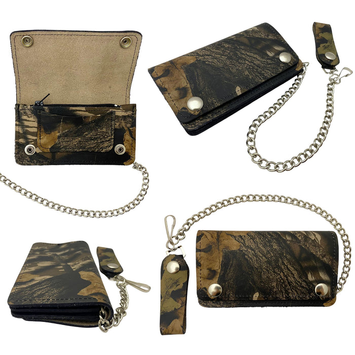 Camouflage Trucker Wallets with Chain - Trifold or Snap Closure