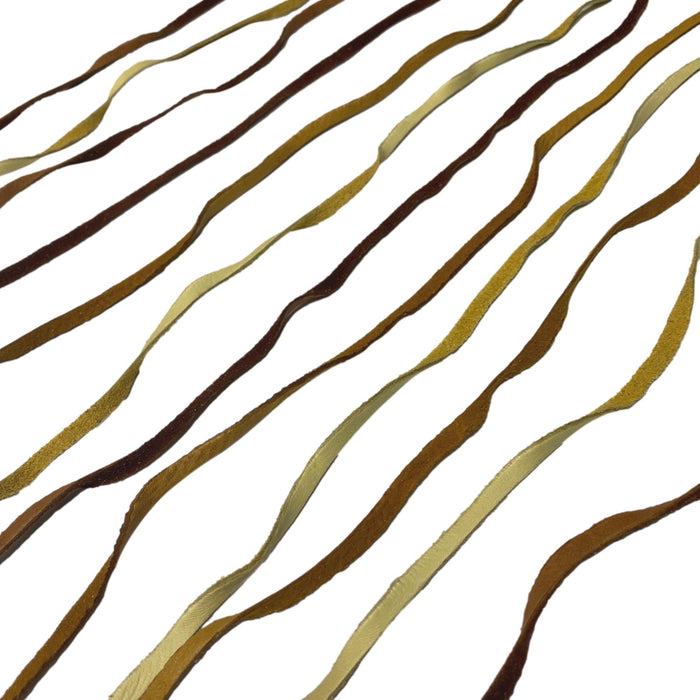 1 Dozen Deerskin Spiral Leather Lace Cords - Suede - Grain Cowhide - 12 laces