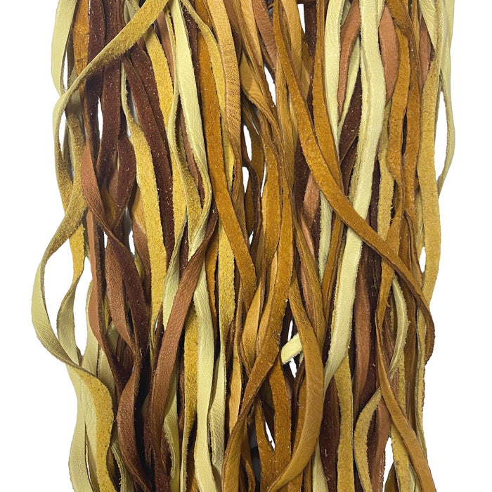 1 Dozen Deerskin Spiral Leather Lace Cords - Suede - Grain Cowhide - 12 laces