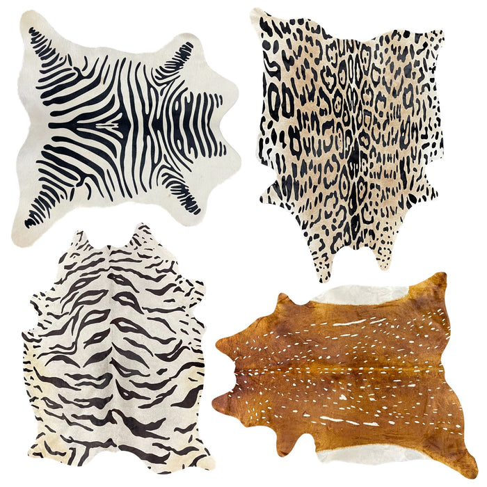 Hair On Cowhide Hides - Printed Zoo Animal Leather Rugs - Grade A