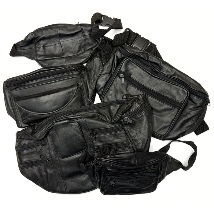 Assorted Leather Fanny Packs - Clearance "Fixer Uppers" - Straps/Zippers May Be Damaged