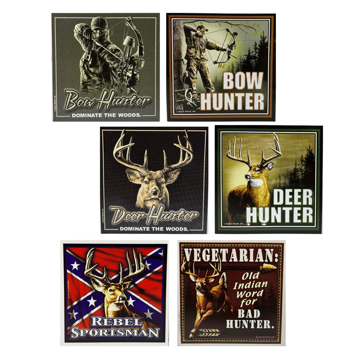 Hunting Themed Decals - 4" x 4" Hunter Sportsman Decals