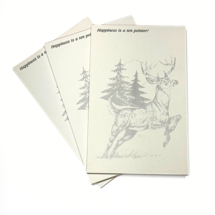 Ten Pointer Buck Whitetail Deer Memo Pads - 3 Pack of Notepads