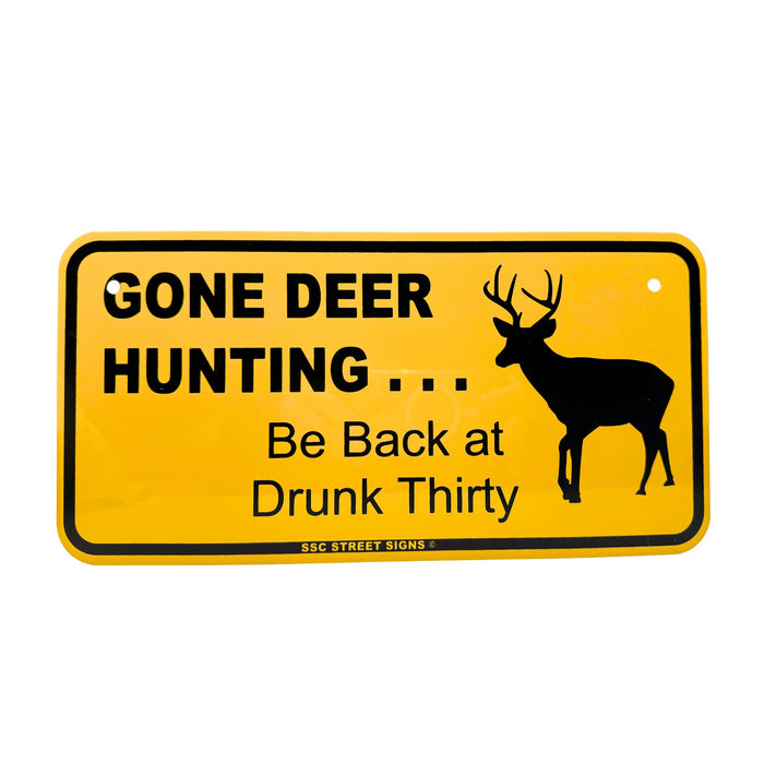 Hunting Themed Road Sign Decorations - Humorous Funny Metal Signs for Sportsmen