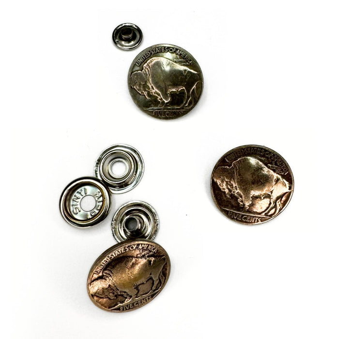 Domed Buffalo Nickel for Craft Accents - Snap - Rivet - Button