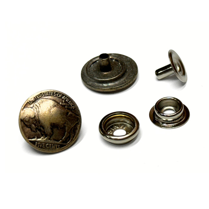 Domed Buffalo Nickel for Craft Accents - Snap - Rivet - Button