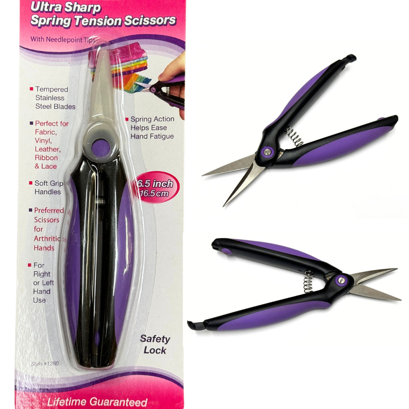 Super Sharp Spring Tension Heavy Duty Craft Scissors - 6.5