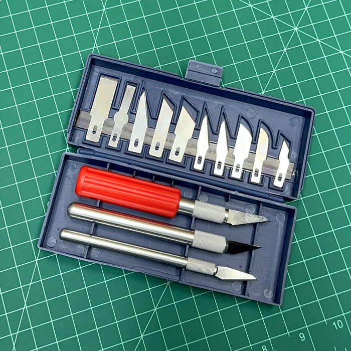 16 Piece Hobby Craft Utility Xacto Knife Set with Storage Case