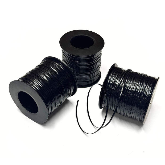 Vinyl Lace Cord Spools - Black - Brown - 100 Yards x 3/32" (3 pack) - 2500 Yards x 3/32"