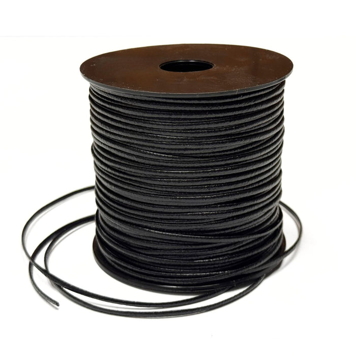 Super Strong Leather Grained Lace Spool - Black - Brown - 100 Yards x 3/32"