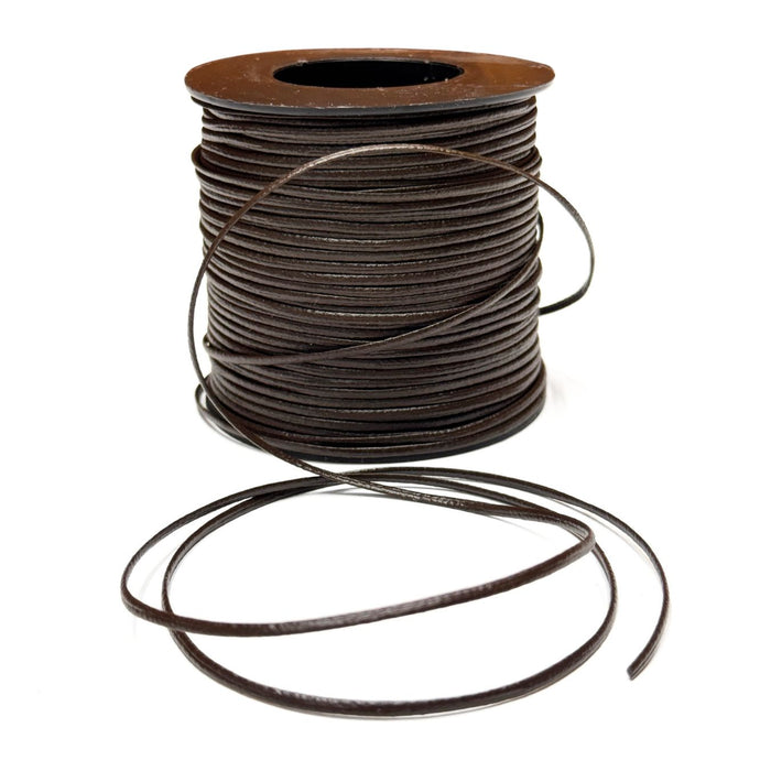 Super Strong Leather Grained Lace Spool - Black - Brown - 100 Yards x 3/32"