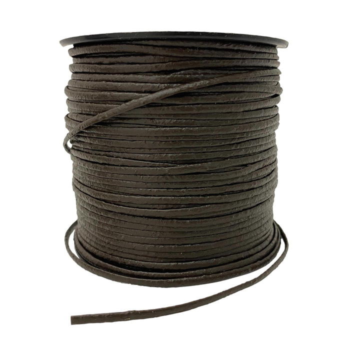 Super Strong Leather Grained Pyrolace Cord Spool - Black - Brown - 100 Yards x 3/32"