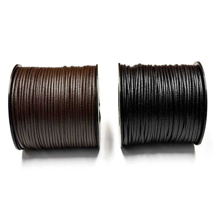 Super Strong Leather Grained Lace Spool - Black - Brown - 100 Yards x 3/32"