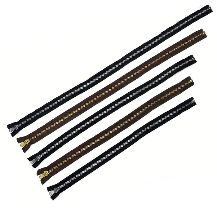 Heavy Duty Separating Zippers for Motorcycle Jackets & Chaps - Black - Brown - 24" 26" 28" 32" 36"