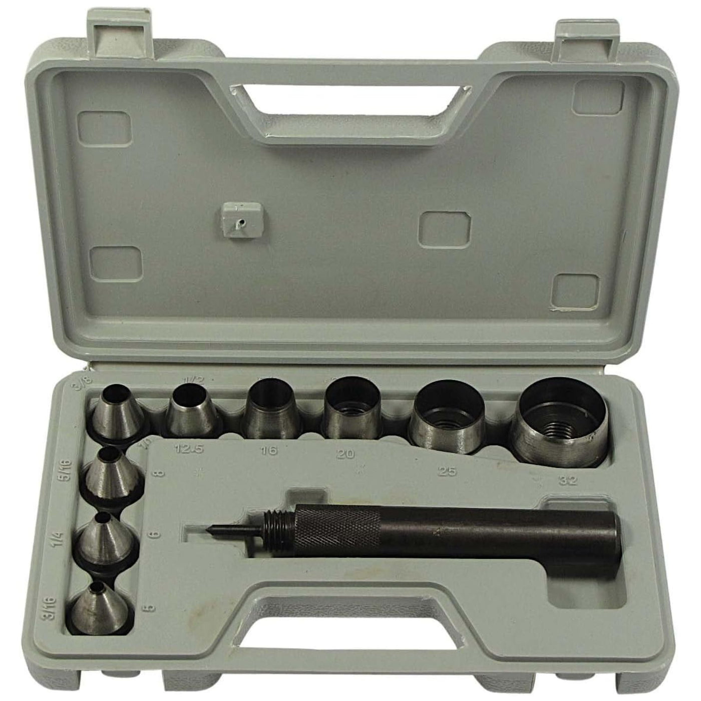 XL Drive Punch Set - Center Punch & Leather Cutter Tools - 10 Piece Se ...