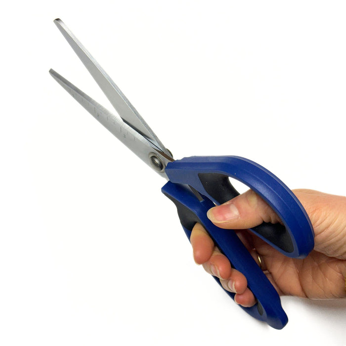 Heavy Duty Straight Scissors with All Metal Core, Iron Carbide Edge and Ruler