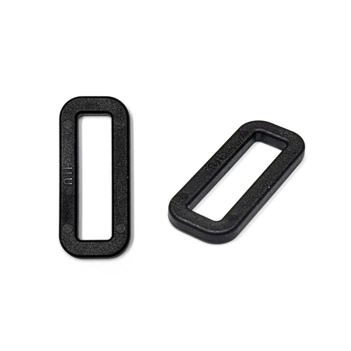 1" Square Ring Slot - Black Nylon Hardware - 100 Pack