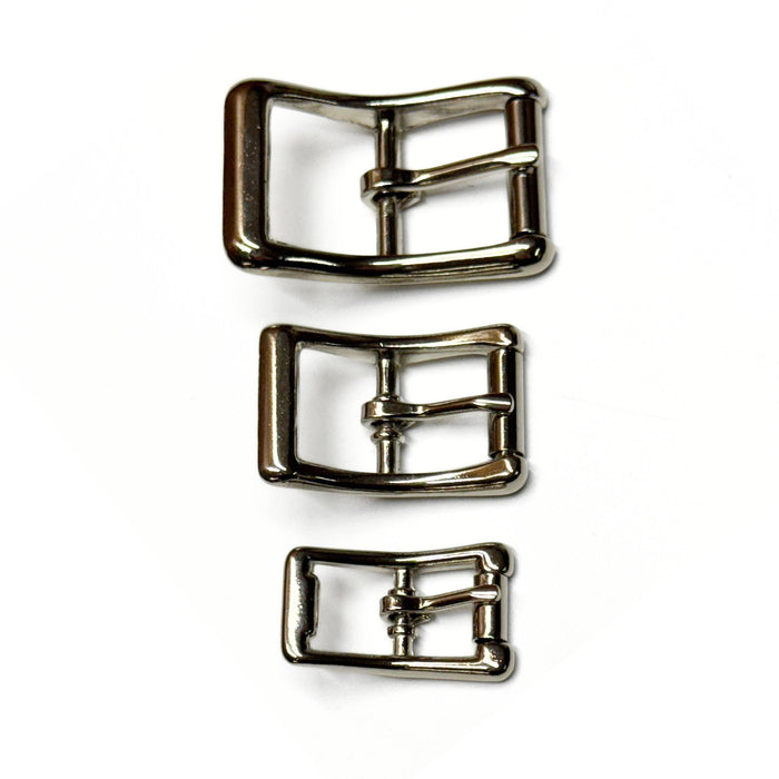 12 Pack Zinc Nickel Roller Belt Buckles - 0.5" - 0.75" - 1"