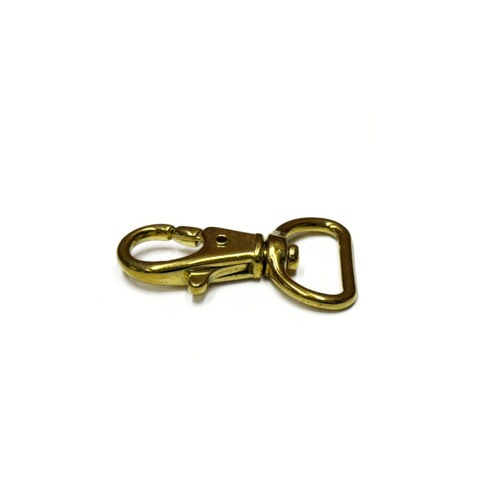 Brass Plated Snap Hook D Ring - 0.75" x 1 5/8"