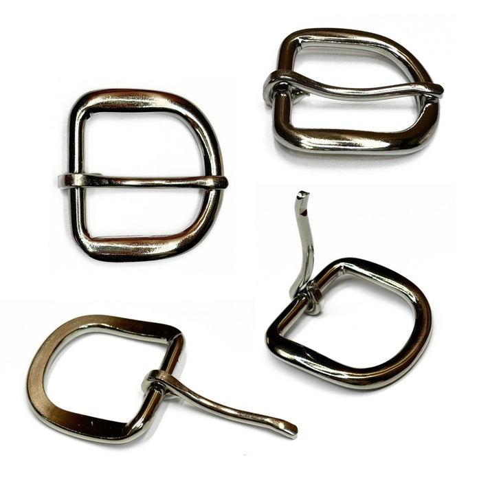 12 pack Economy Nickle Rounded Belt Buckles - 1.25" or 1"