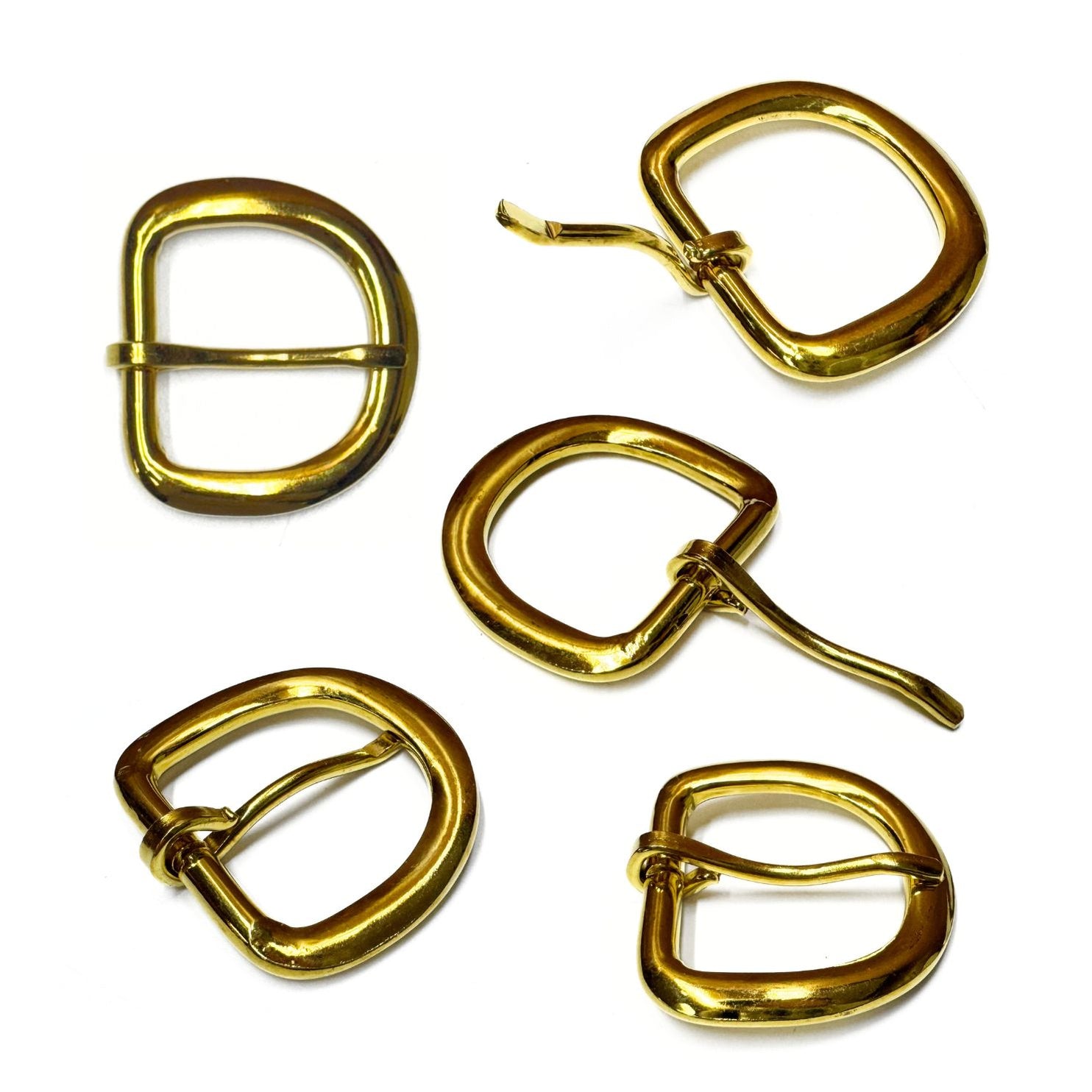 12 Pack Economy Rounded Gilt Belt Buckles - 1 1/4