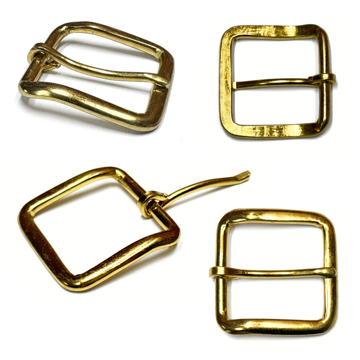 12 Pack Economy Square Gilt Belt Buckles - 1.5"