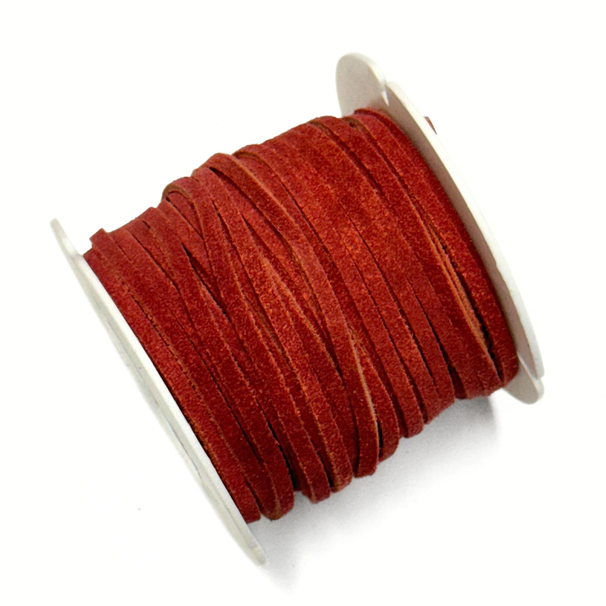 Suede Leather Lace 1/8" x 25 yards Black Brown Chocolate Red — Leather Unlimited