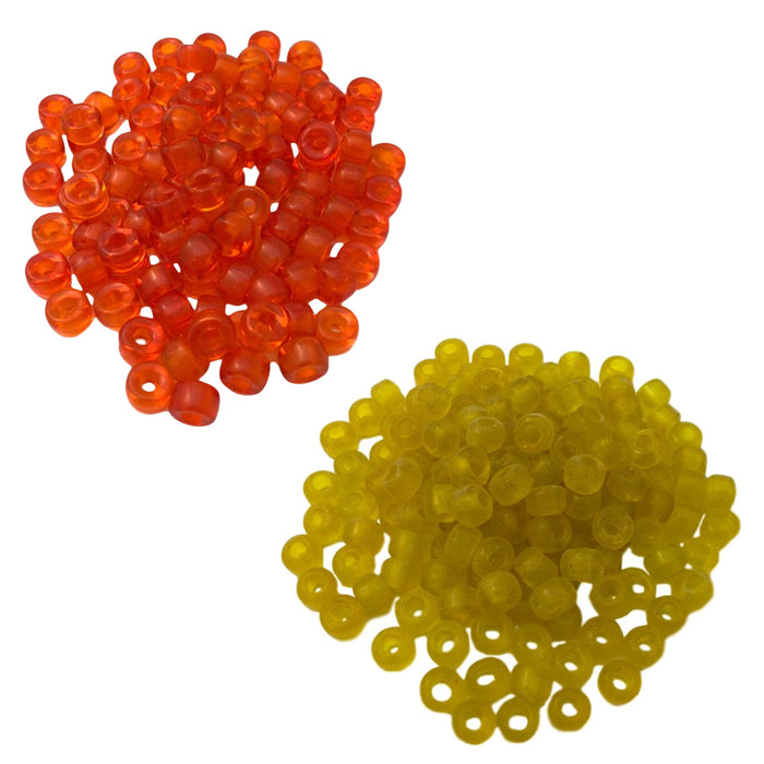 Roller Beads for Crafts and Jewelry Making - 100 Pack - Orange - Yellow