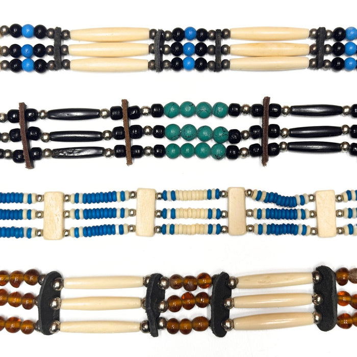 Native Style Adjustable Bone Choker Necklaces