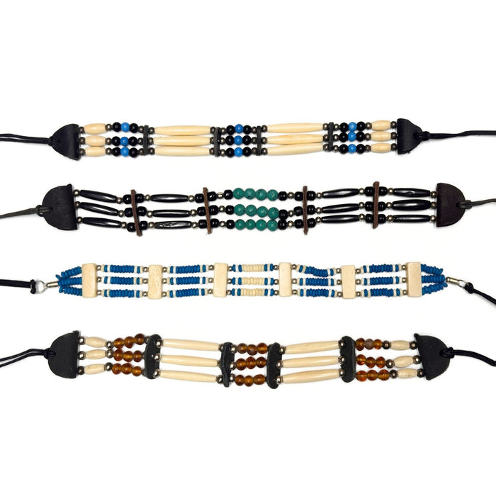 Native Style Adjustable Bone Choker Necklaces