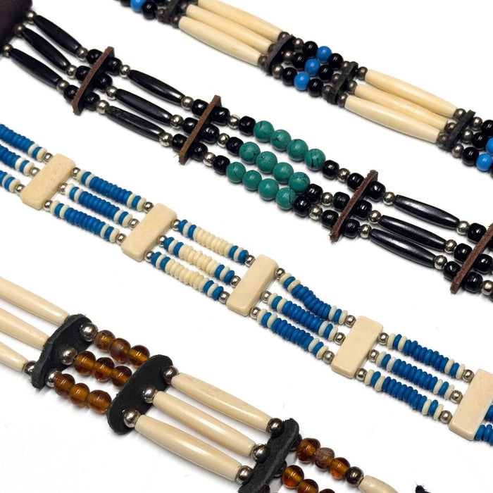 Native Style Adjustable Bone Choker Necklaces