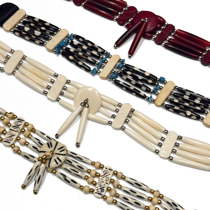 Native Style Adjustable Bone Choker Necklaces
