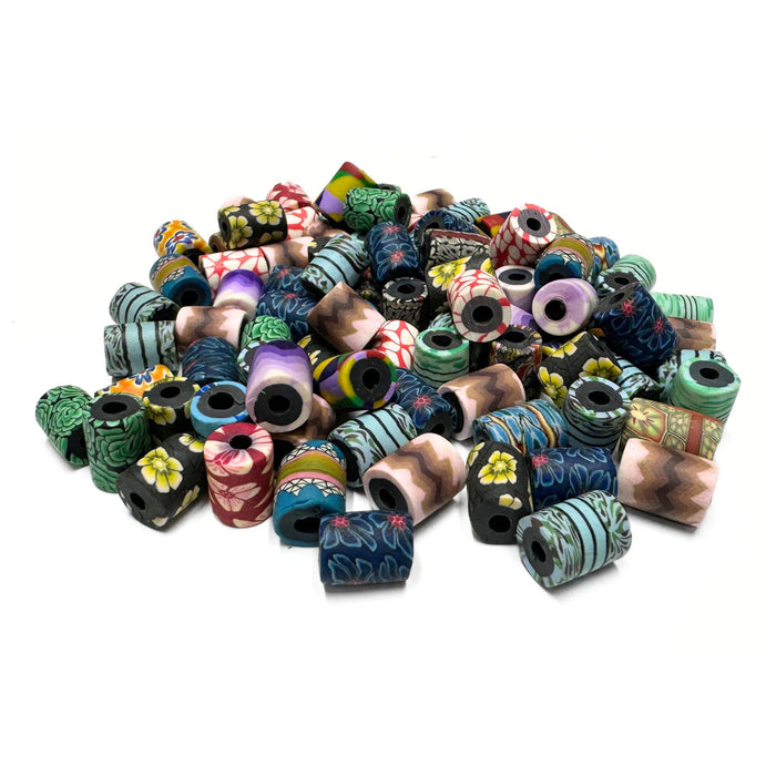 Stylish Colorful Jewelry Making Craft Beads - Assorted Pack of 100 Fimo Beads