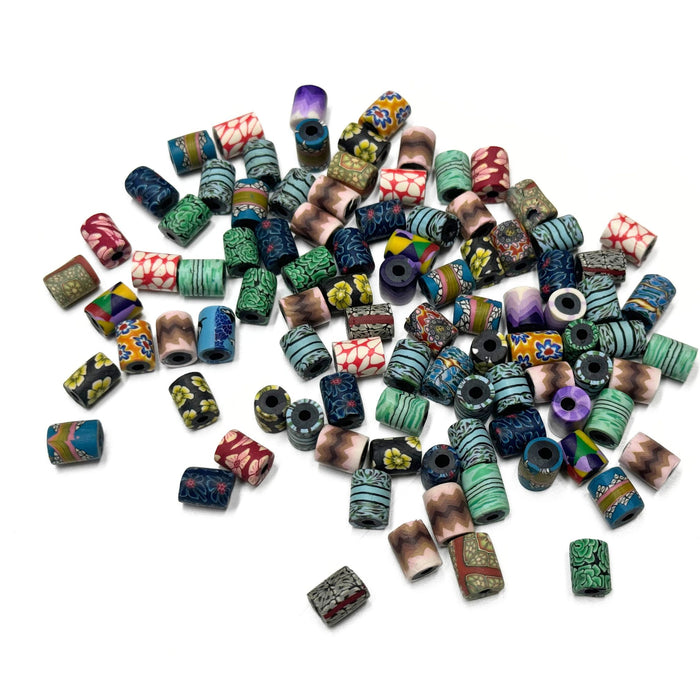 Stylish Colorful Jewelry Making Craft Beads - Assorted Pack of 100 Fimo Beads