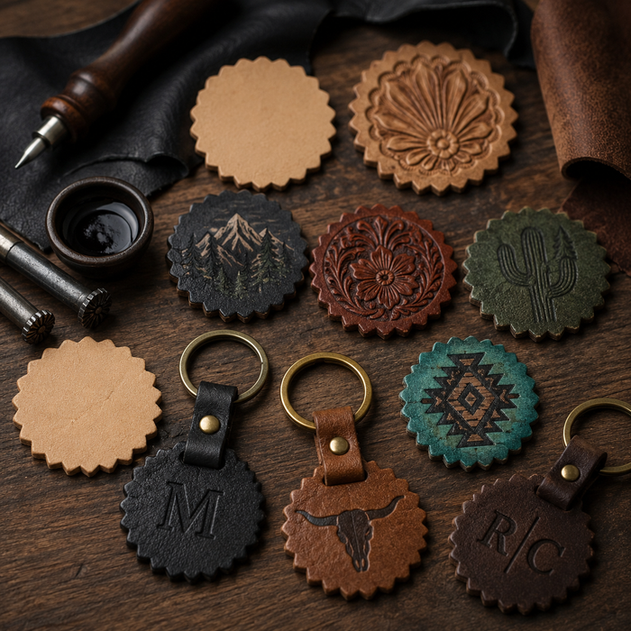 12 Pack 7-8 oz Oak Leather Conchos for Leather Crafts