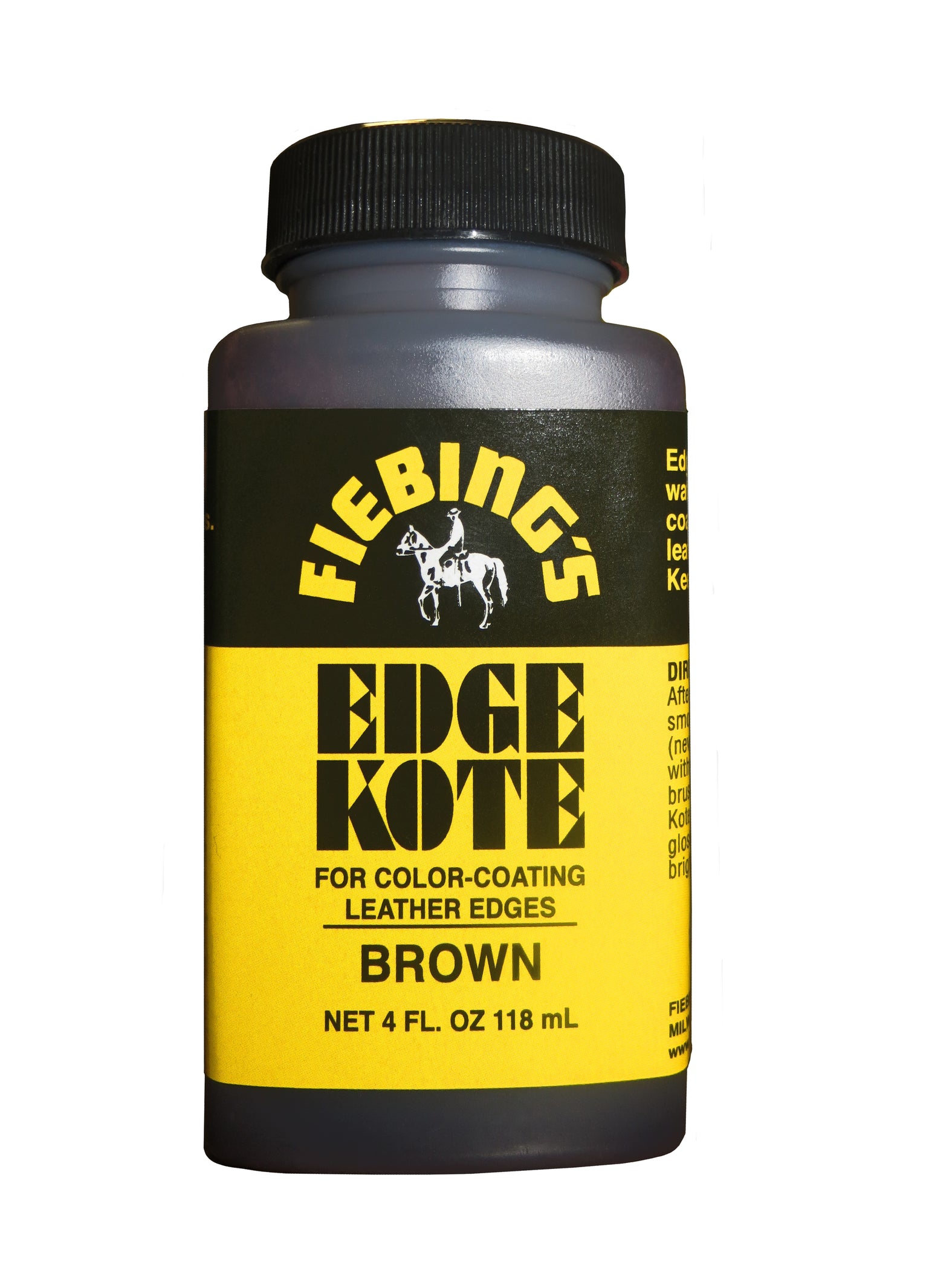 Fiebing's Edge Kote - 4 oz - Black - Brown - Leather Top Coat Finish ...