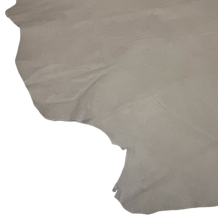 Silver Pigskin Split Leather Hide - Glossy grey