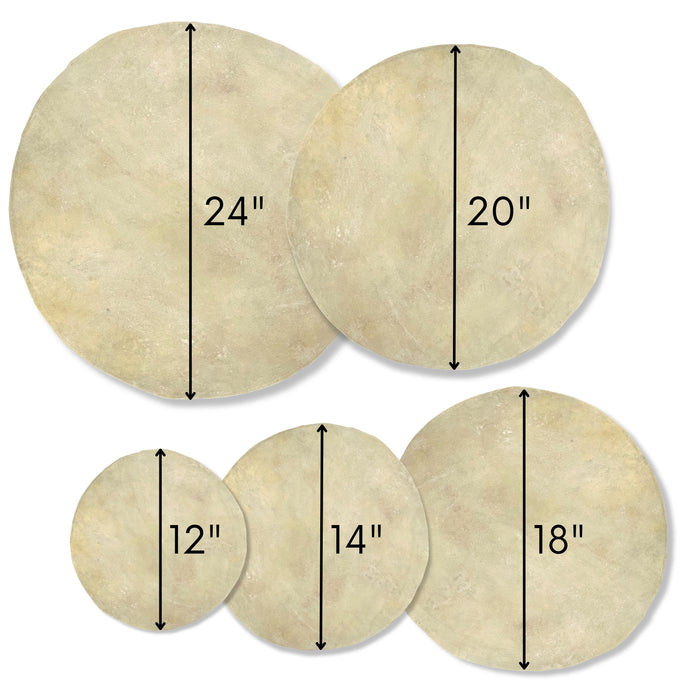 Rawhide Drum Cover Circles - 1 to 2 oz Goat Rawhide for Crafts