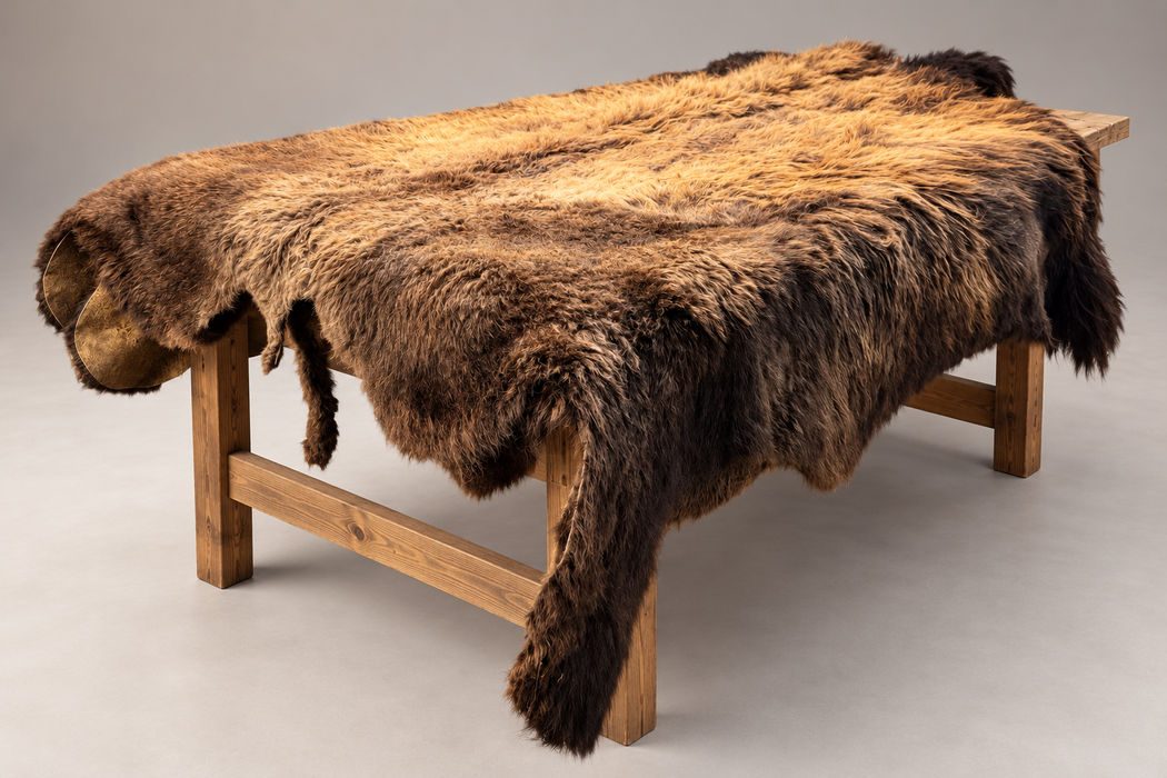 Buffalo Hair On Hide - Large - Extra Large - Bison Fur Rug