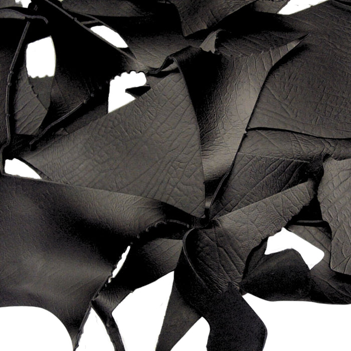 Black Crock Print Cowhide Leather Pieces & Scraps 8 oz
