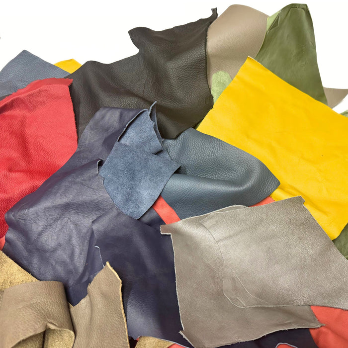 Soft Upholstery Leather Assorted Color Scrap Pieces