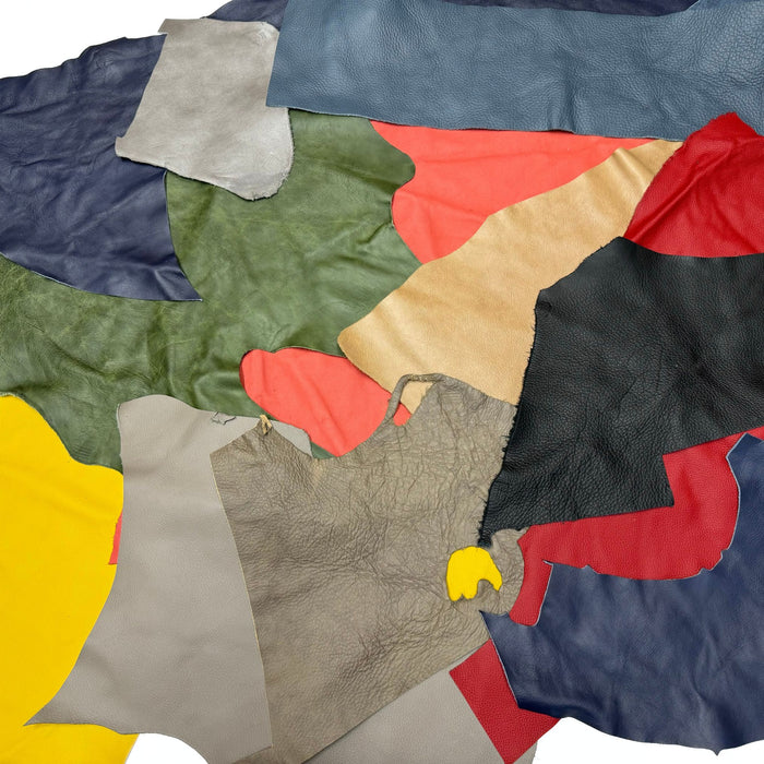 Soft Upholstery Leather Assorted Color Scrap Pieces