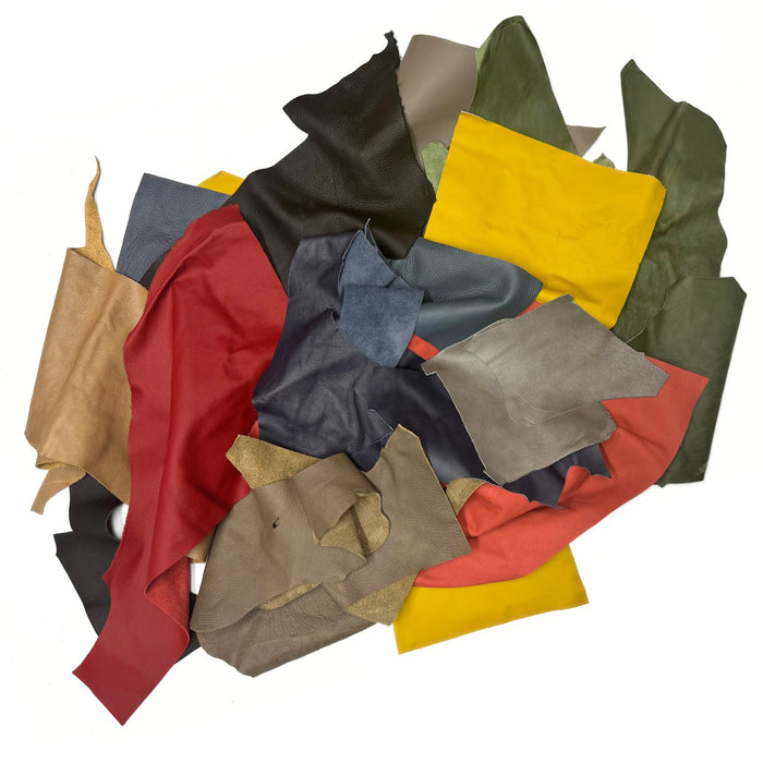 Soft Upholstery Leather Assorted Color Scrap Pieces