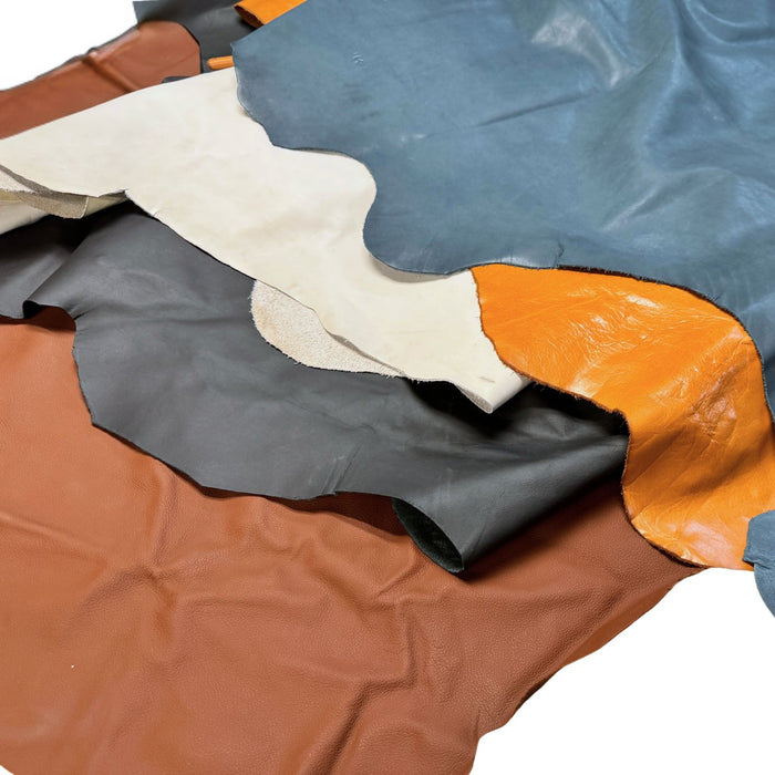 80 ft² Upholstery Leather Bundle - 2-4 oz Value Priced Leather Sides Bundle