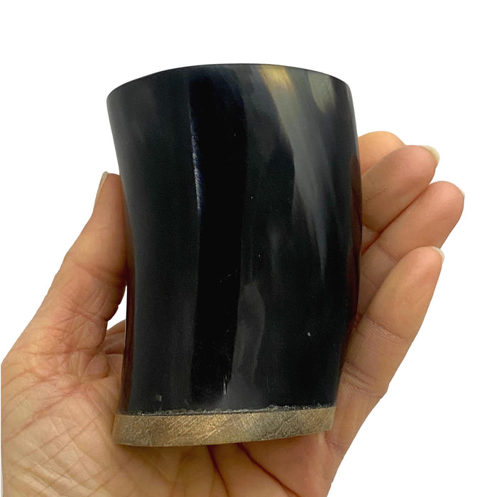 3 to 3.5 inch Polished Buffalo Horn Cup - Viking Grog Drinking Cup
