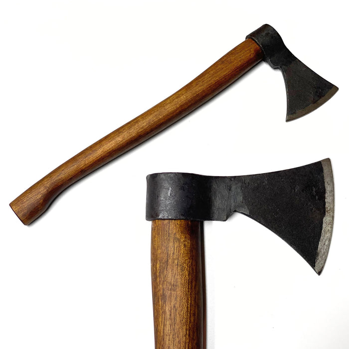 Hand Forged Carbon Steel Chopping Axe - 18" Viking Style Axe with Wooden Handle