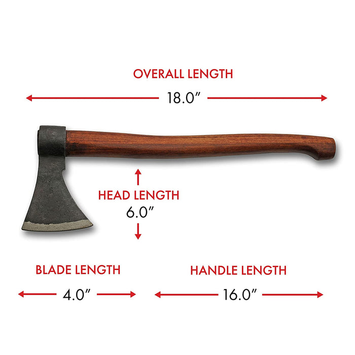 Hand Forged Carbon Steel Chopping Axe - 18" Viking Style Axe with Wooden Handle