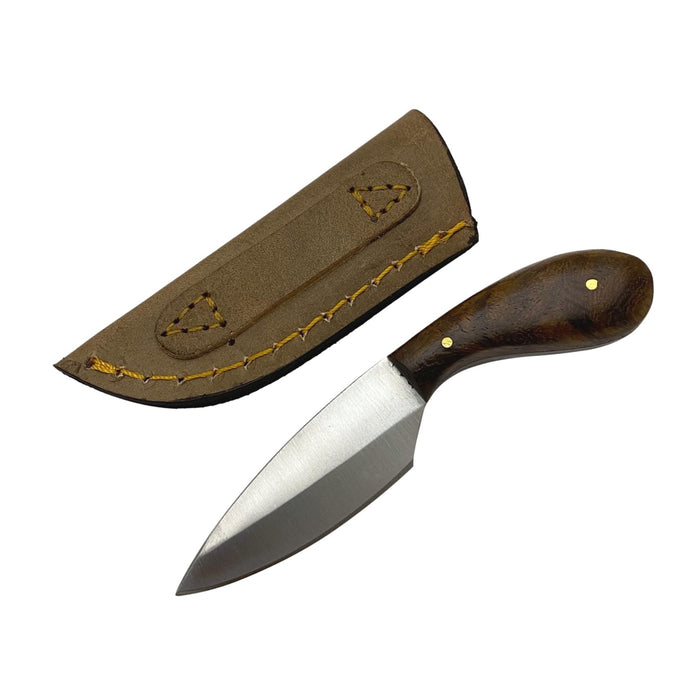 Drop Blade Patch Knife and Leather Sheath
