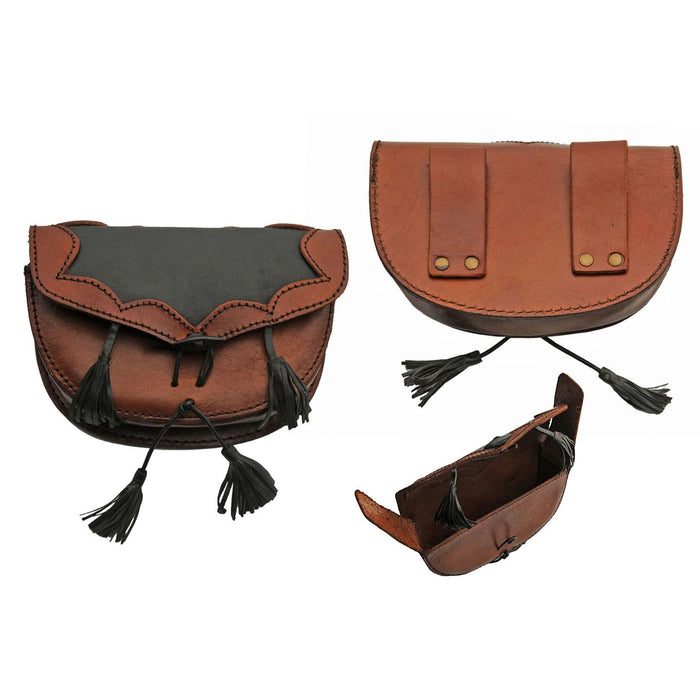 Medieval Leather Belt Bags - Outdoor Hunting Possibles Pouch - Leather Hip Purse - Utility Saddle Bag