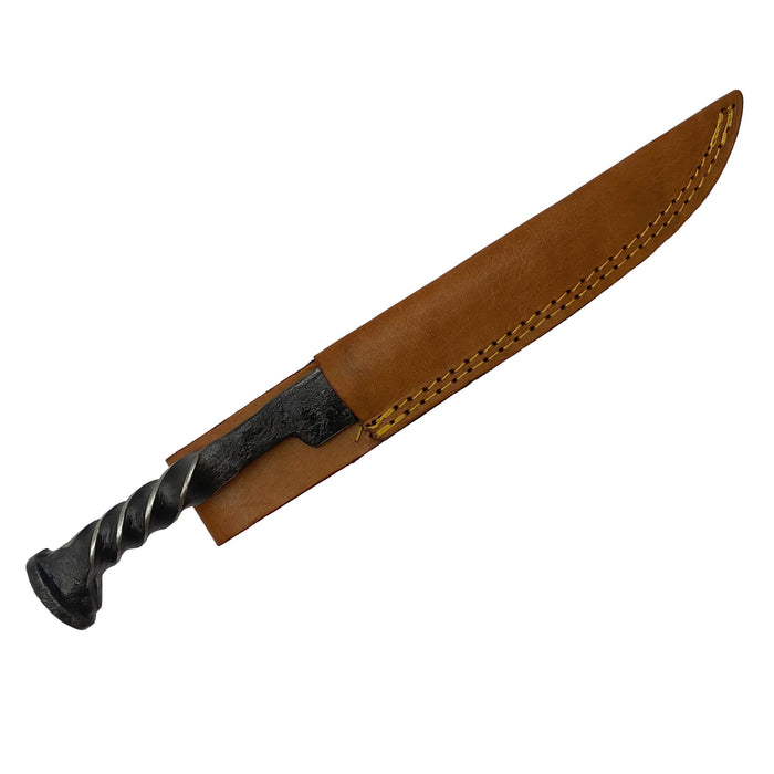 12 inch Railroad Spike Bayonet Style Knife with Leather Sheath
